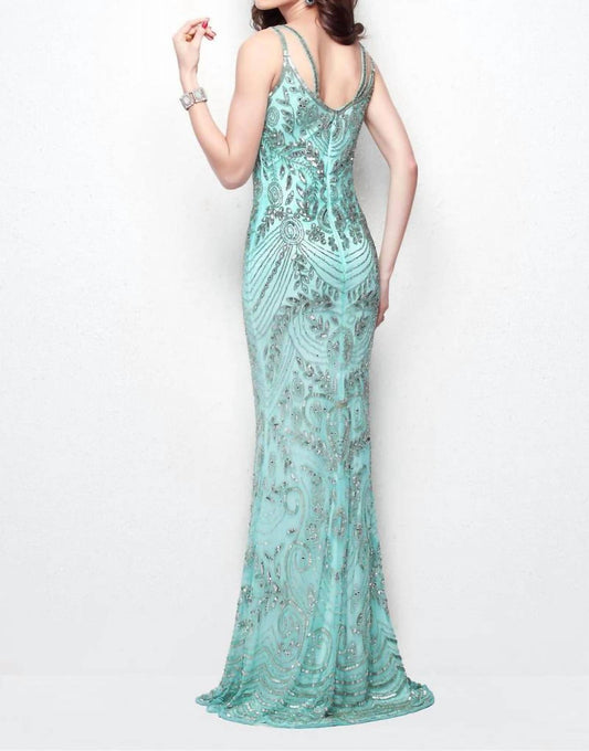 Beaded Long Evening Dress
