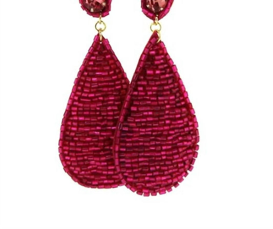 Women's Seed Bead Teardrop Earrings