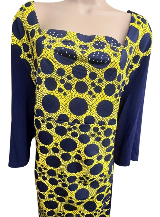 Women's Rhinestone Dot Print Dress - Plus