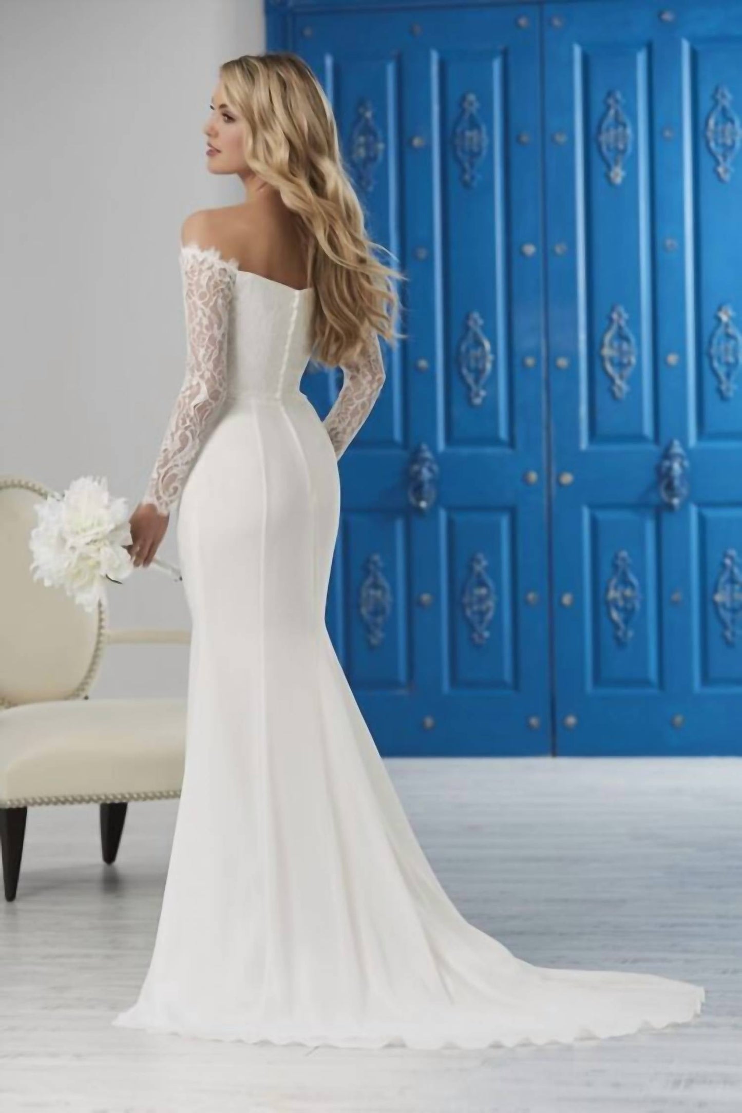Schulterfreies Hochzeitskleid