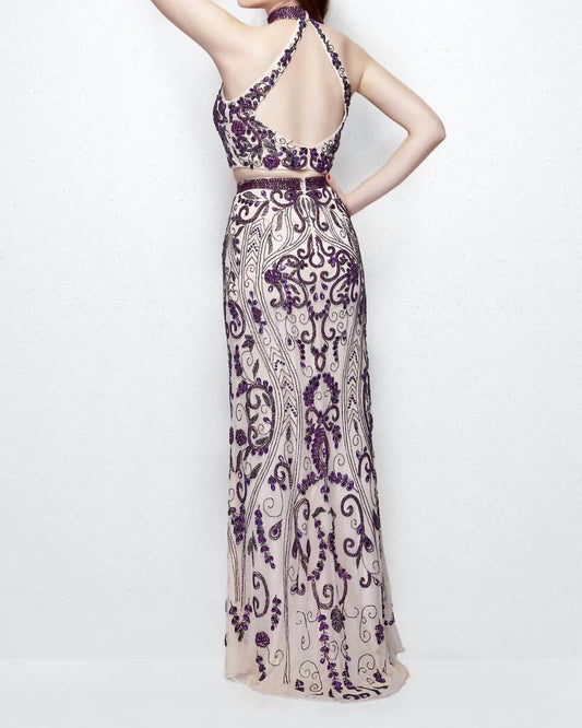 Beaded Two-piece Evening Dress