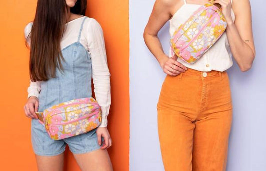 Women's Large Hip Bag With Flower Print