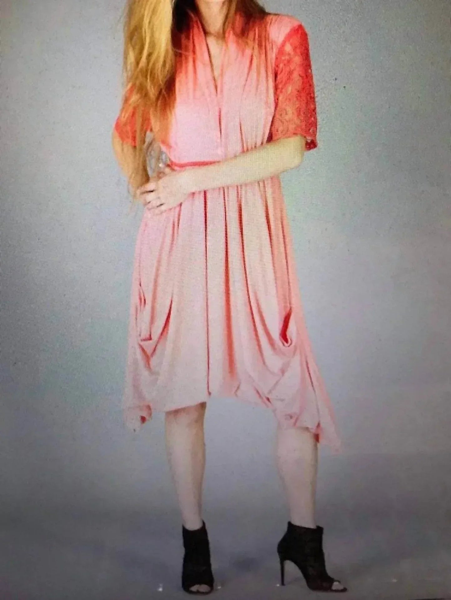Lace Sleeve Goddess Pocket Dress