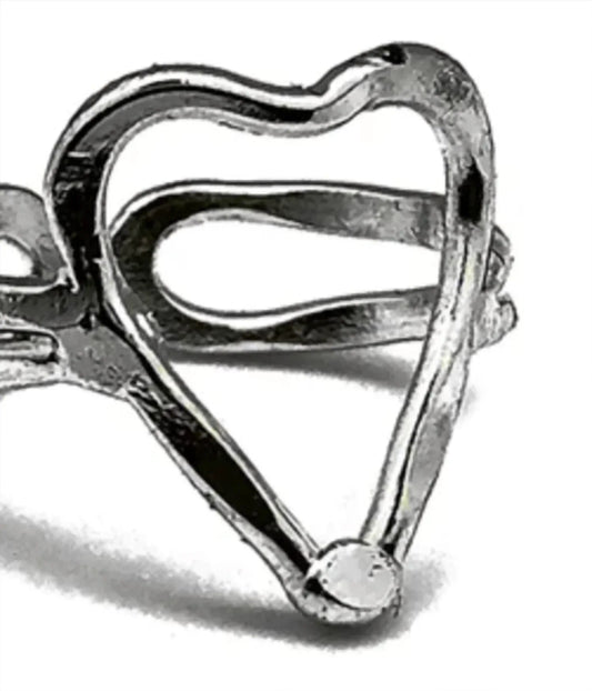 Women's Open Heart Adjustable Layering Ring