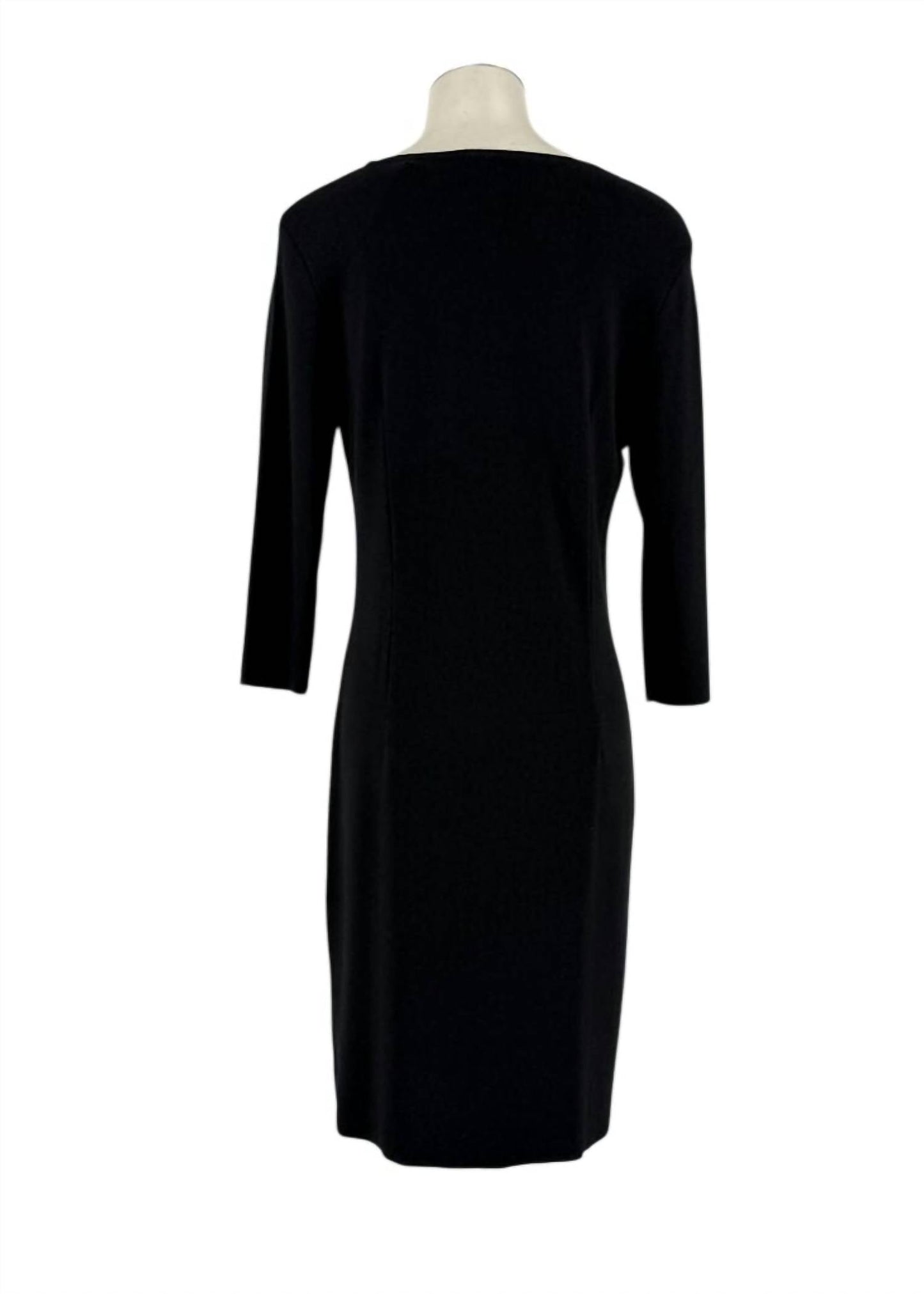 Vanessa Milano Knit Three Quarter Sleeves Sheath Midi Dress