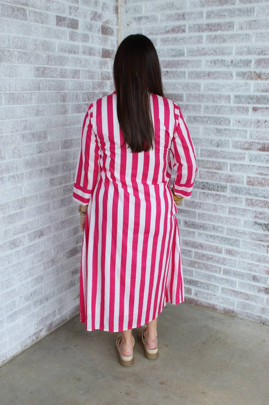 Beach Stripe Cabana Caftan Dress