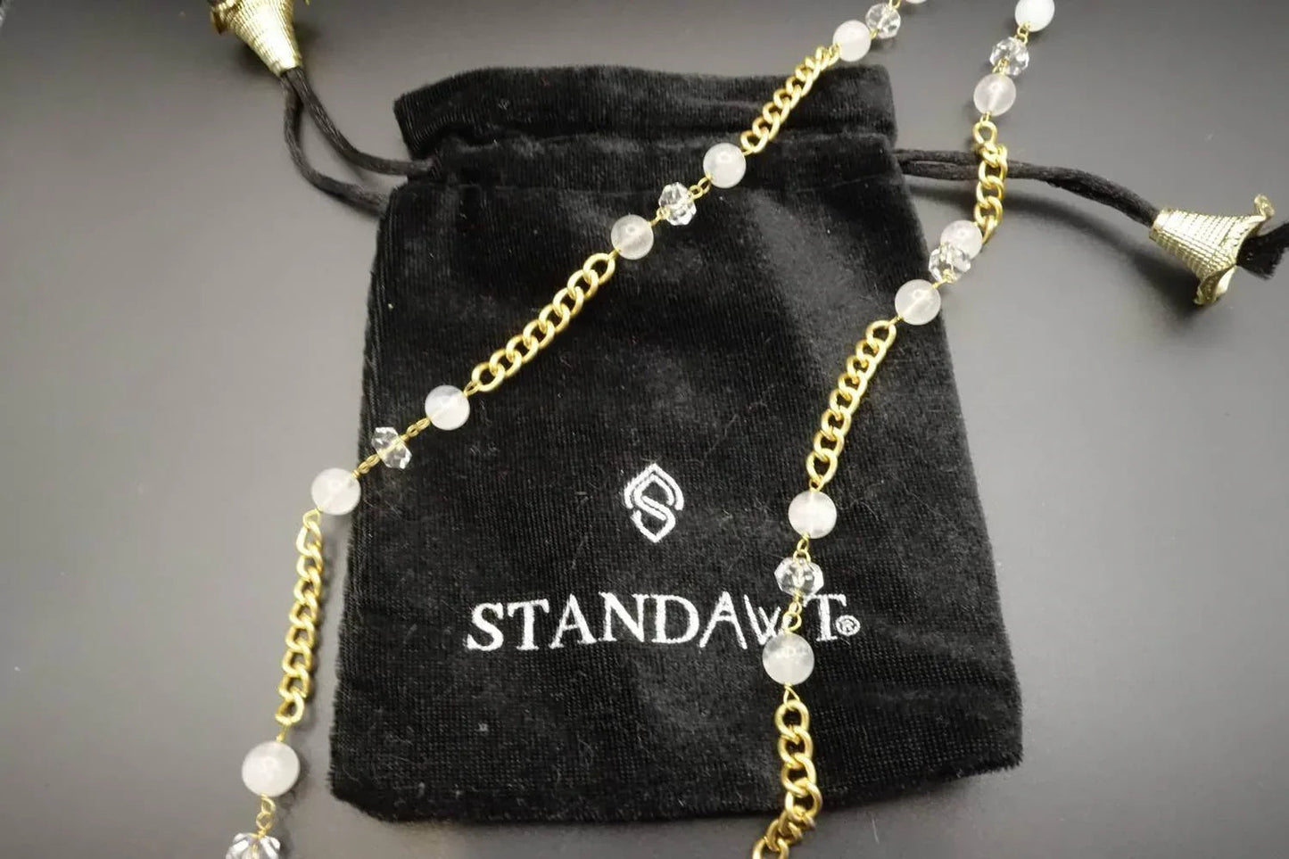 Moonstone X Clear Quartz Sunglasses Chain