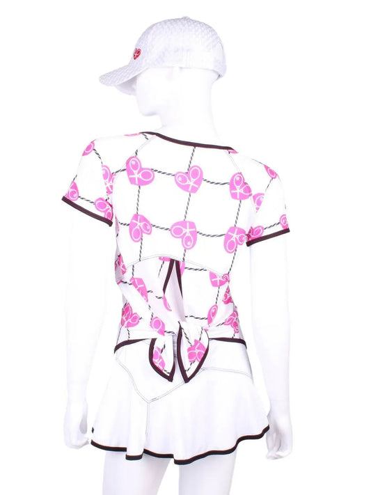 Women's Tie Back Short Sleeve Tennis Tee