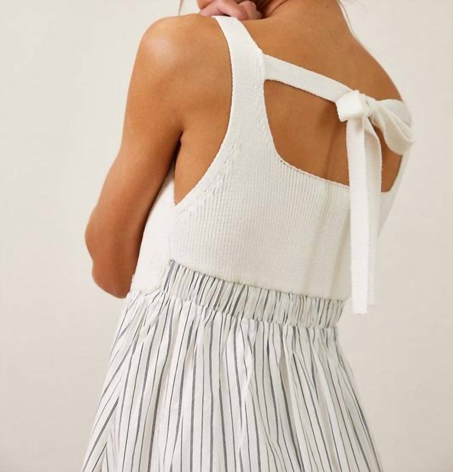 Ribbed Knit Bodice Maxi Dress