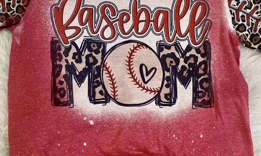 Damen Baseball Mama Bleached Grafik-T-Shirt