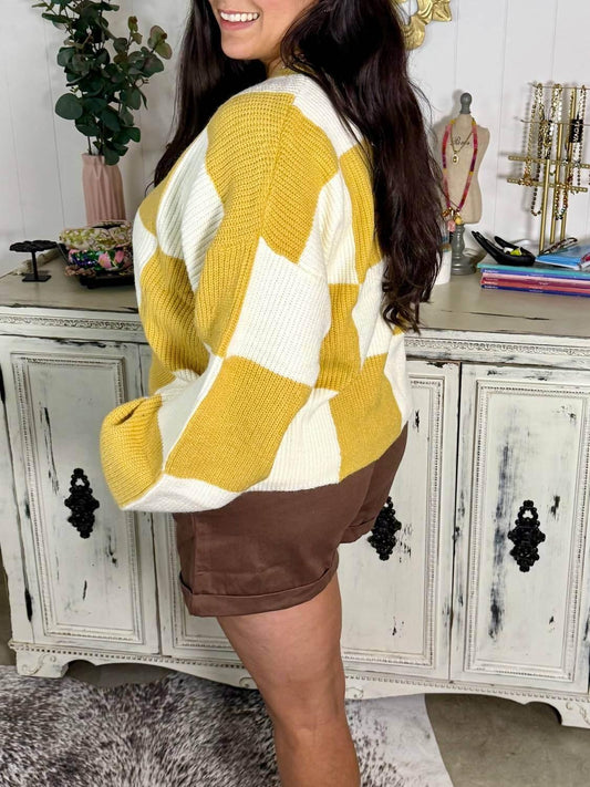 Checkered Chunky Sweater