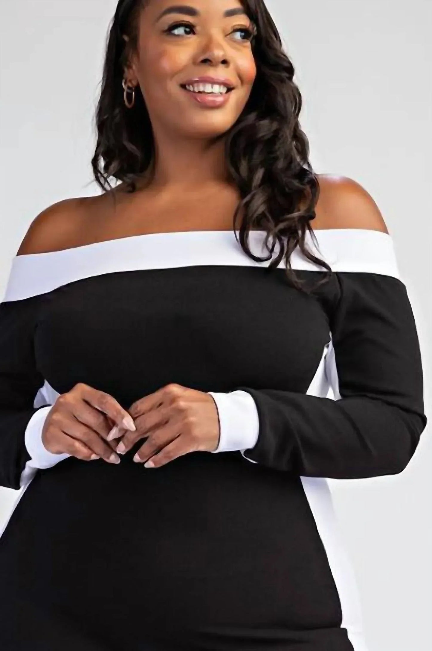 Off Shoulder Mid Length Dress