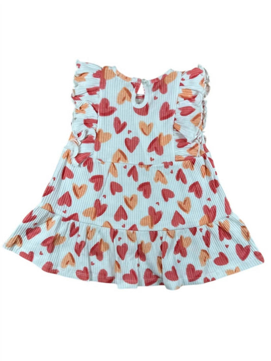 Geripptes Herzchenkleid für Mädchen