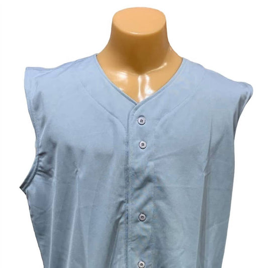 Button Down Baseball Sleeveless Jersey