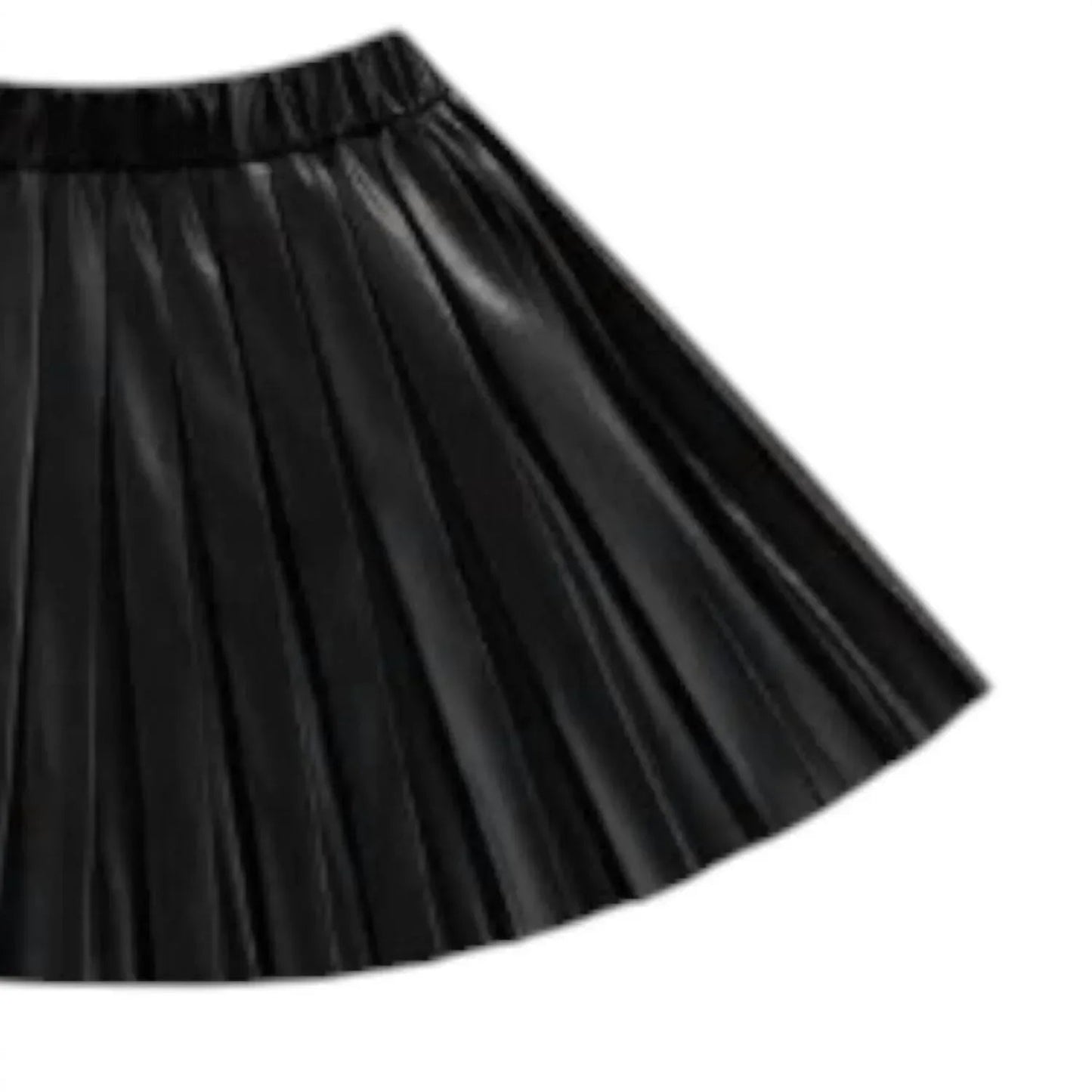 Girl's Megan Faux Polyurethane Pleated Skirt