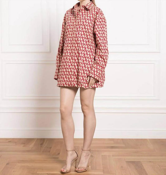 Hemdblusenkleid mit Toile Iconographe-Print