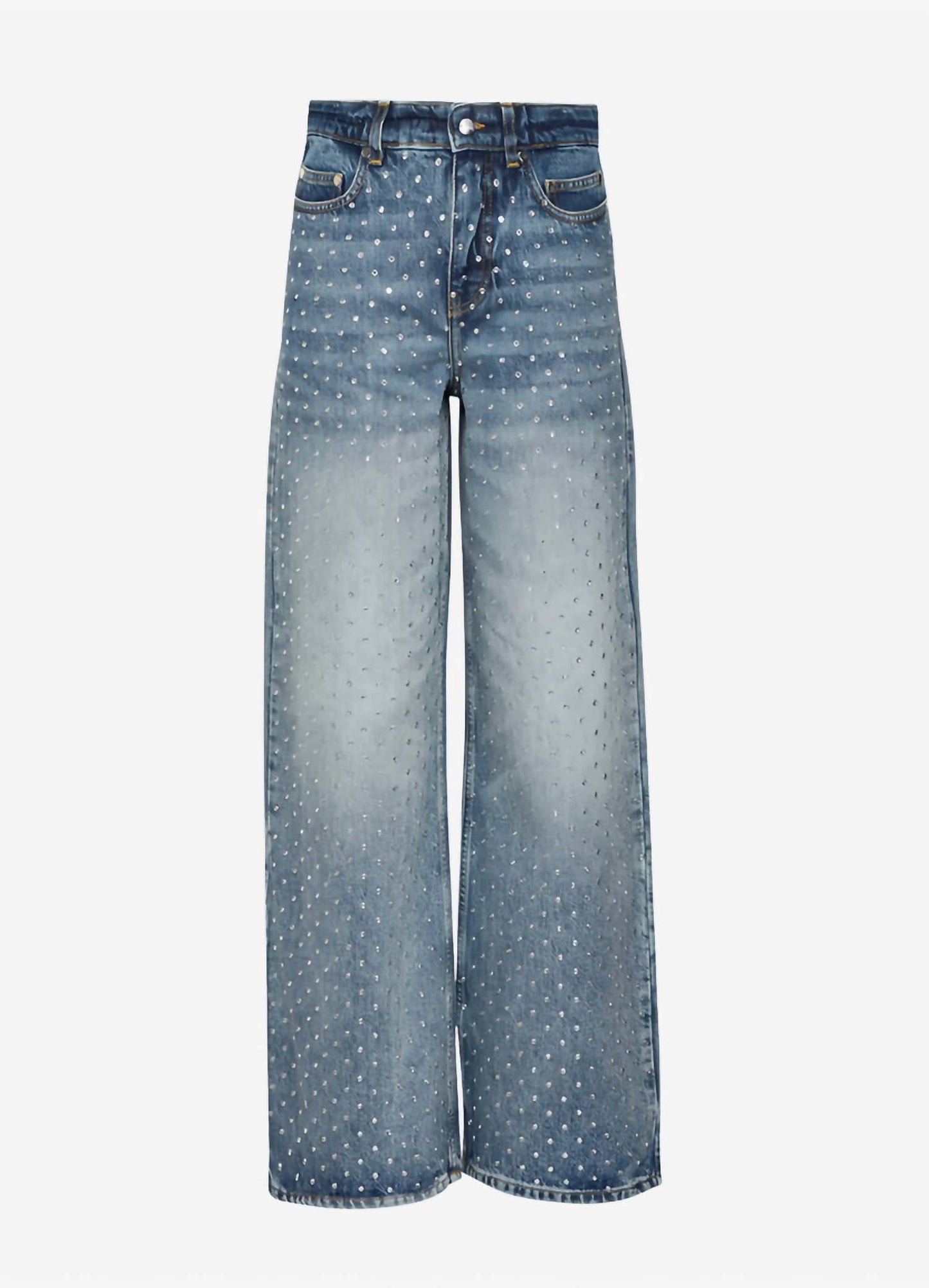 Denim-Jeans mit Kristallnieten