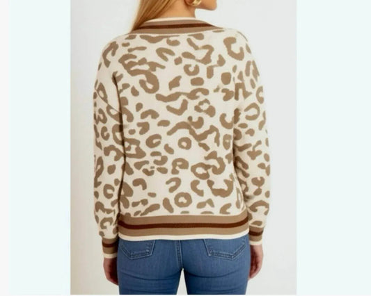 Animal Print Light Knit Winter Sweater