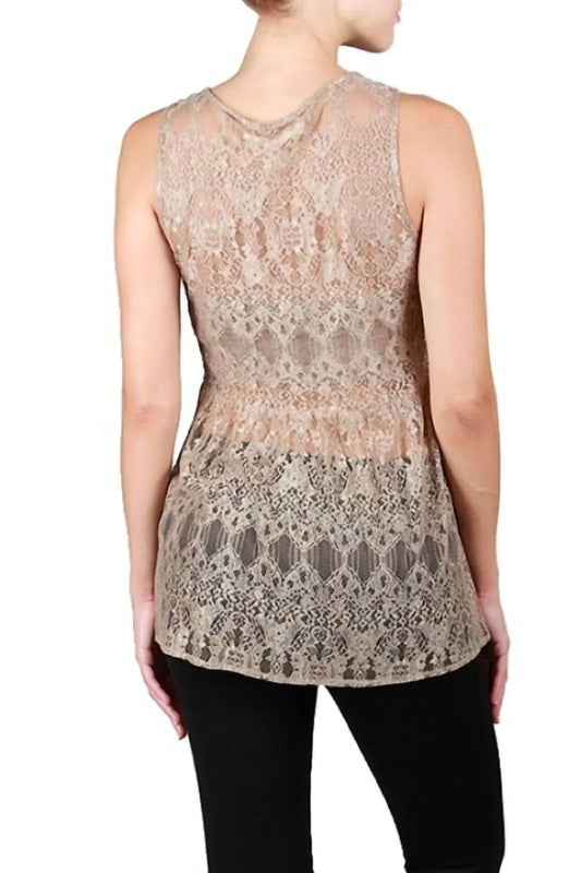 Beaded Lace Tank Top