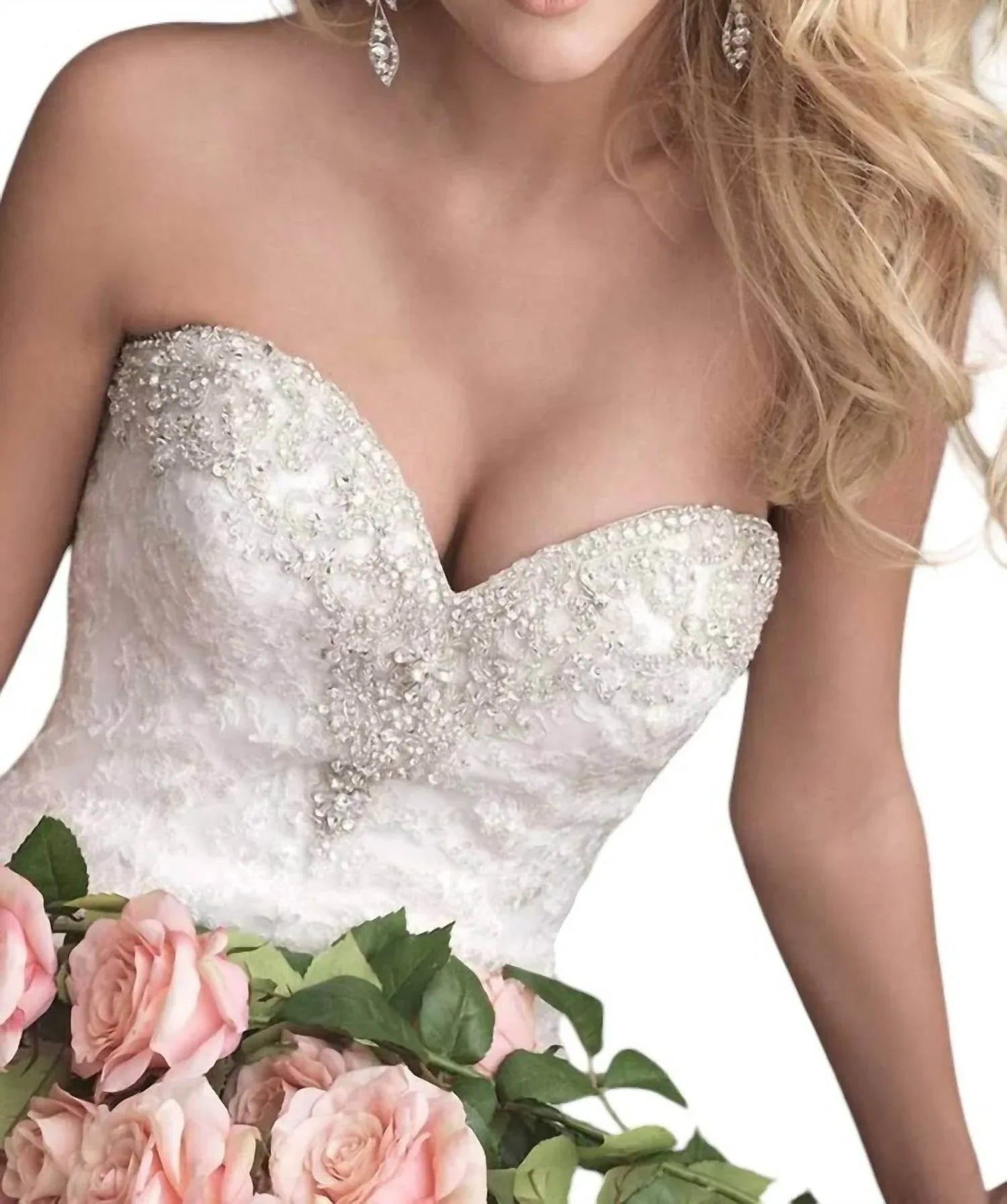 Fit-and-Flare Brautkleid mit Swarovski-Kristallstickerei