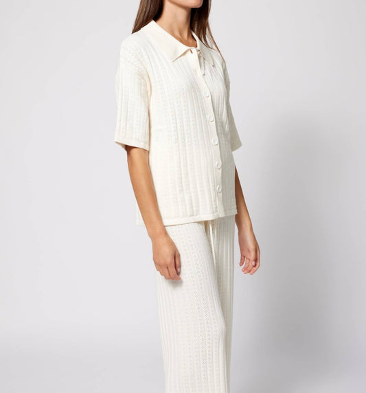 Women's Knit Set Button Down Top