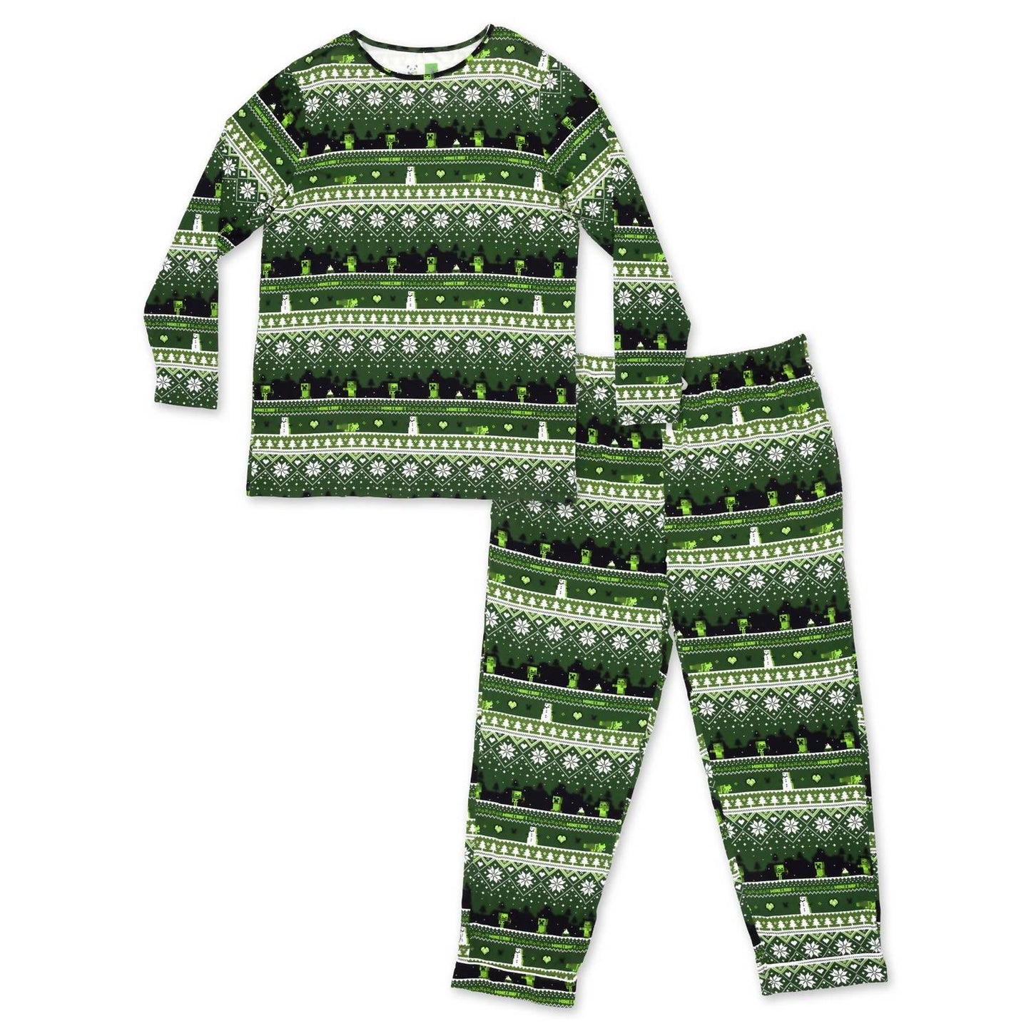 Minecraft Creeper Pyjama Set aus Bambus für Herren
