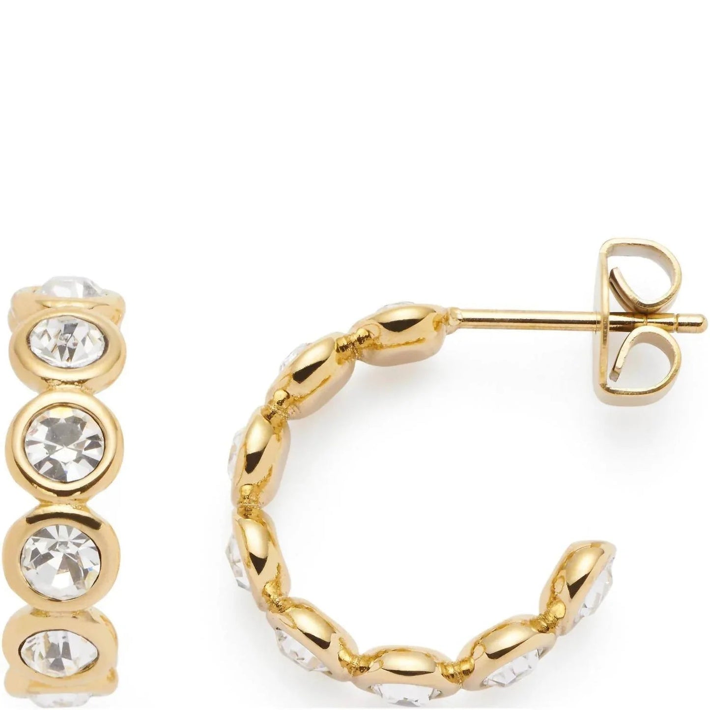 Women's Moissanite Bubble Open Hoop Post Earrings