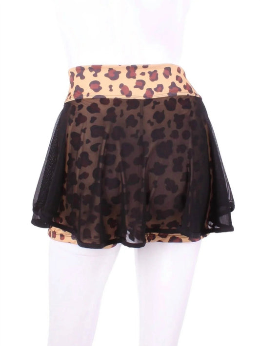 Women's Mesh On Leopard Love Skirt