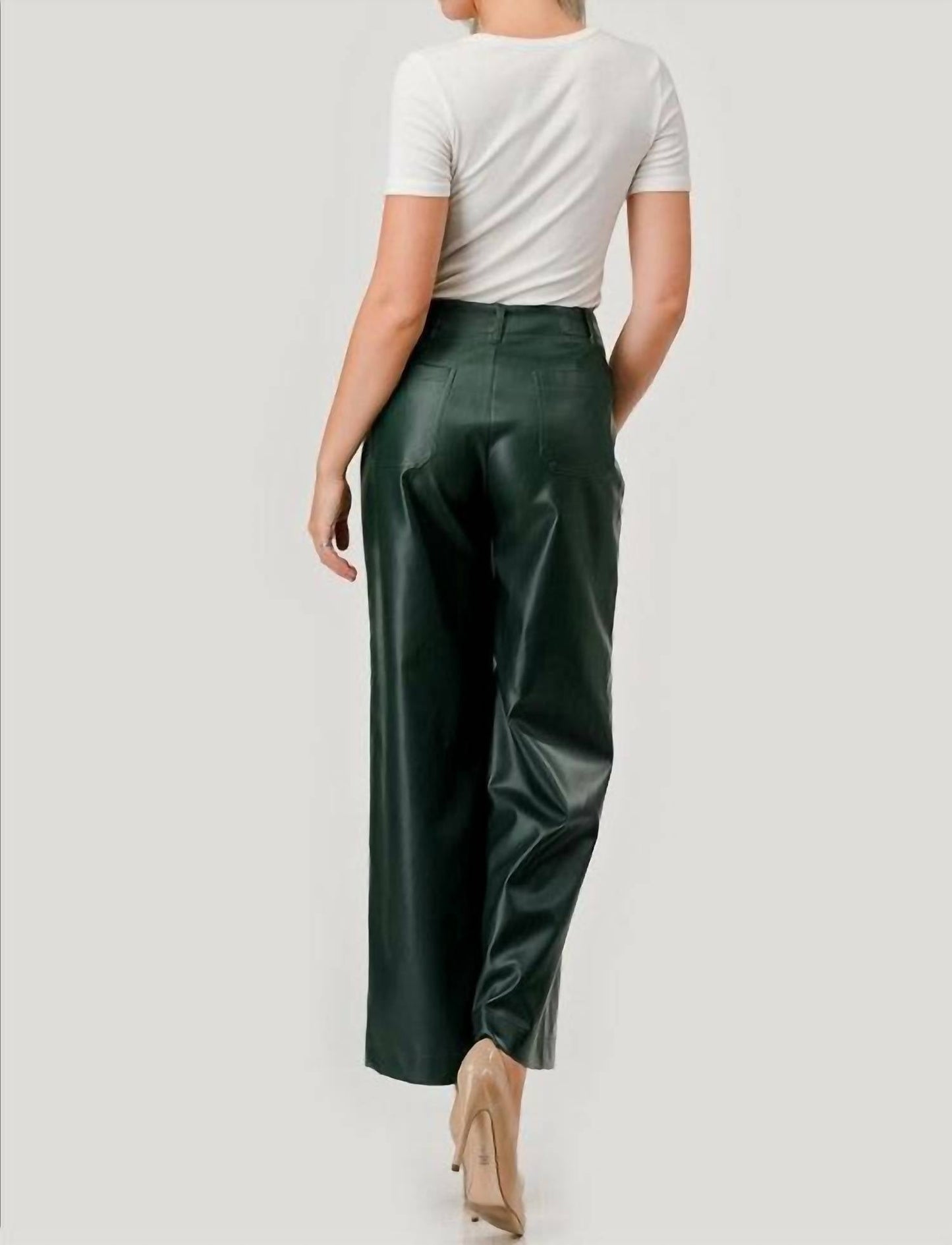 Piper Hose mit weitem Bein aus Kunstleder