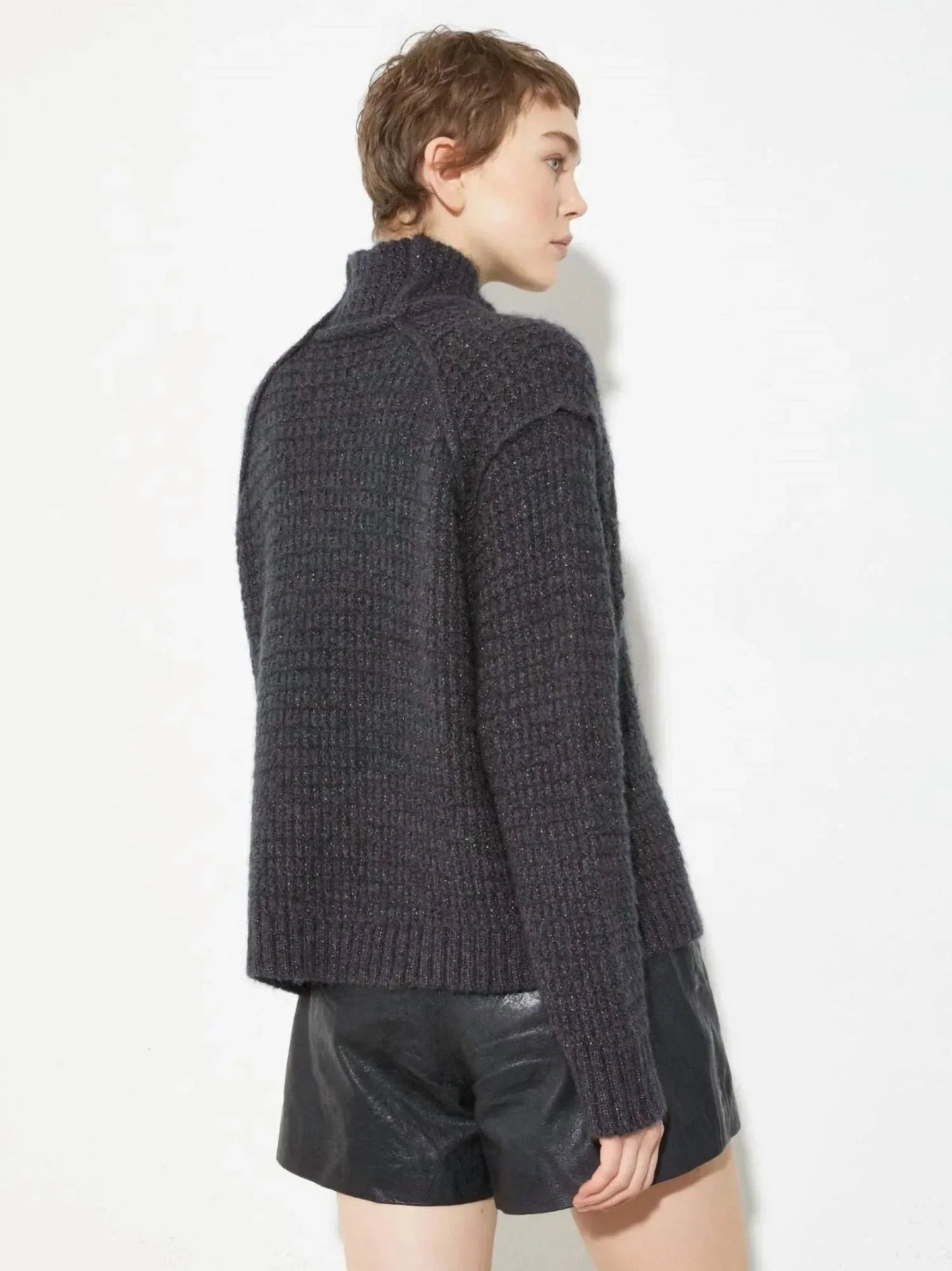 T-neck Lurex Jumper Top