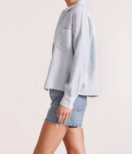 Bobbi Cropped Button Front Long Sleeve Top