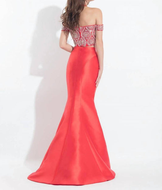 Crop Top Prom Dress