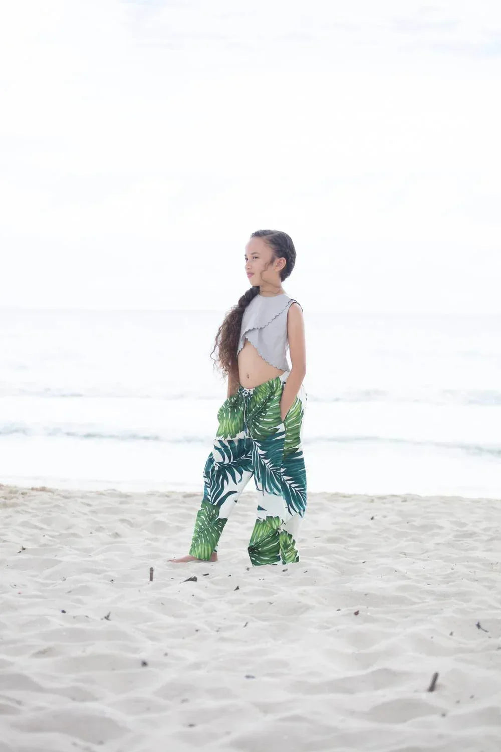 Girls Monstera Wide Leg Pant
