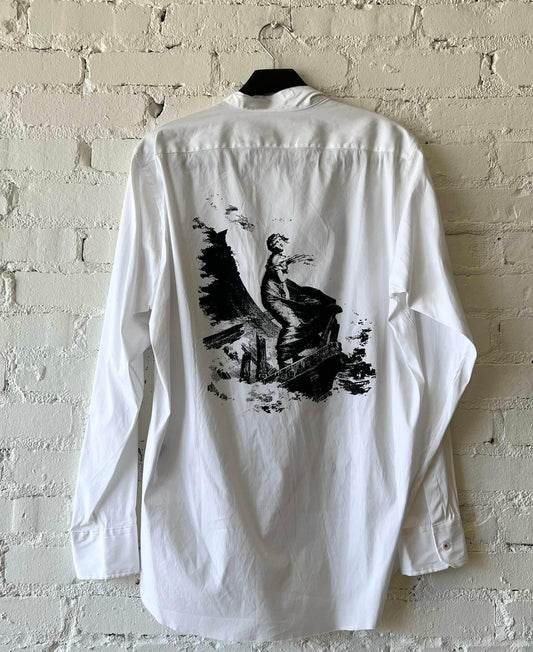 Women's Silk Screen Melange Deconstructed Classic Shirt