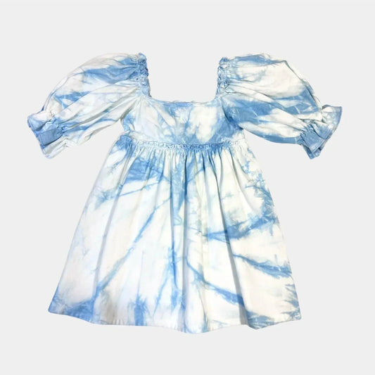 Mädchen-Babydoll-Kleid mit Batikmuster