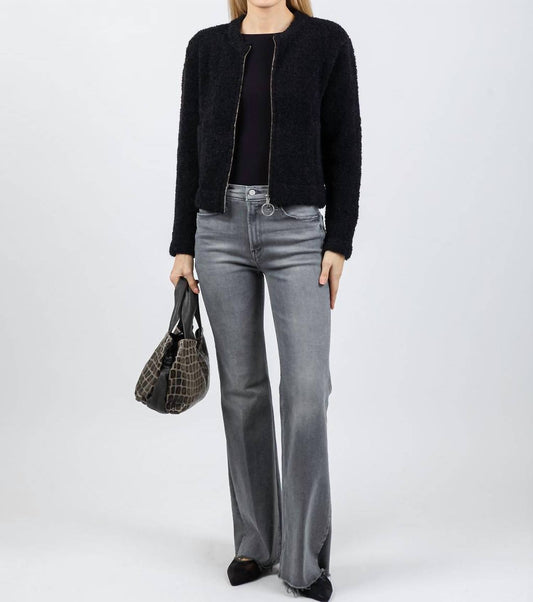 Boucle Zip Knit Sweater