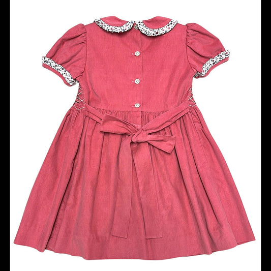 Mädchen Isabella Handbesticktes Cordkleid