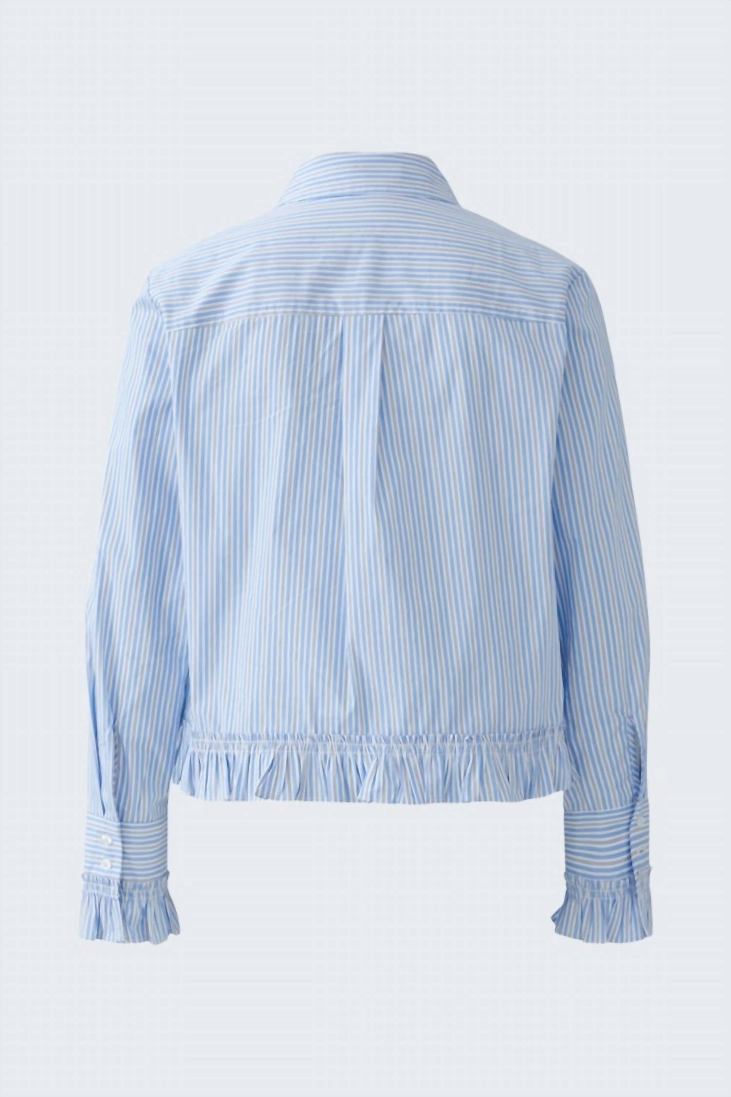 Bluse mit Rüschenärmeln und -saum
