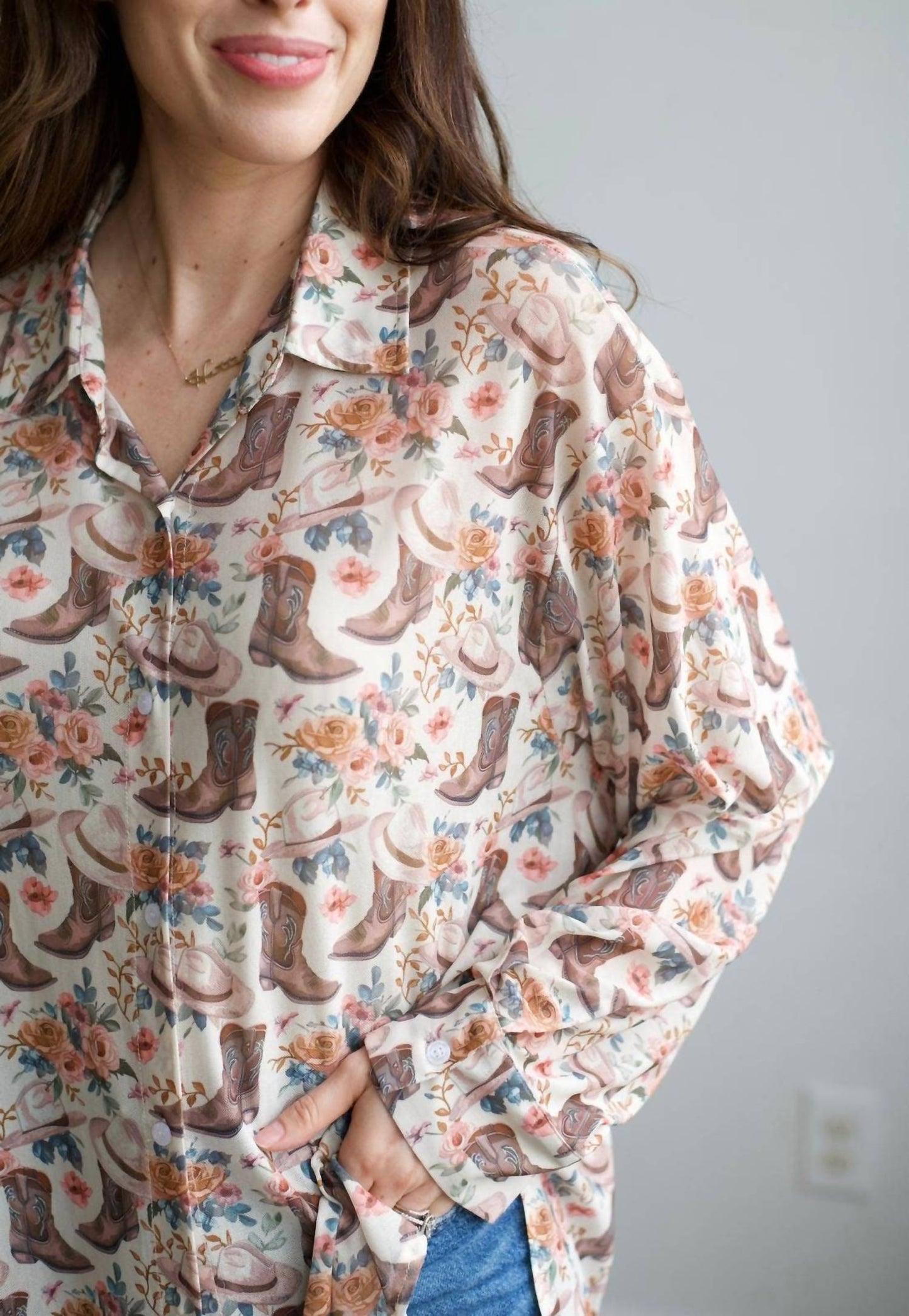 Boot-Oberteil mit Blumen-Mesh