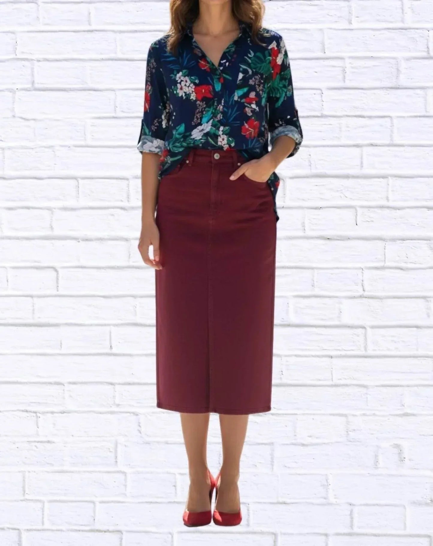 Tropical Floral Viscose Button-up Shirt