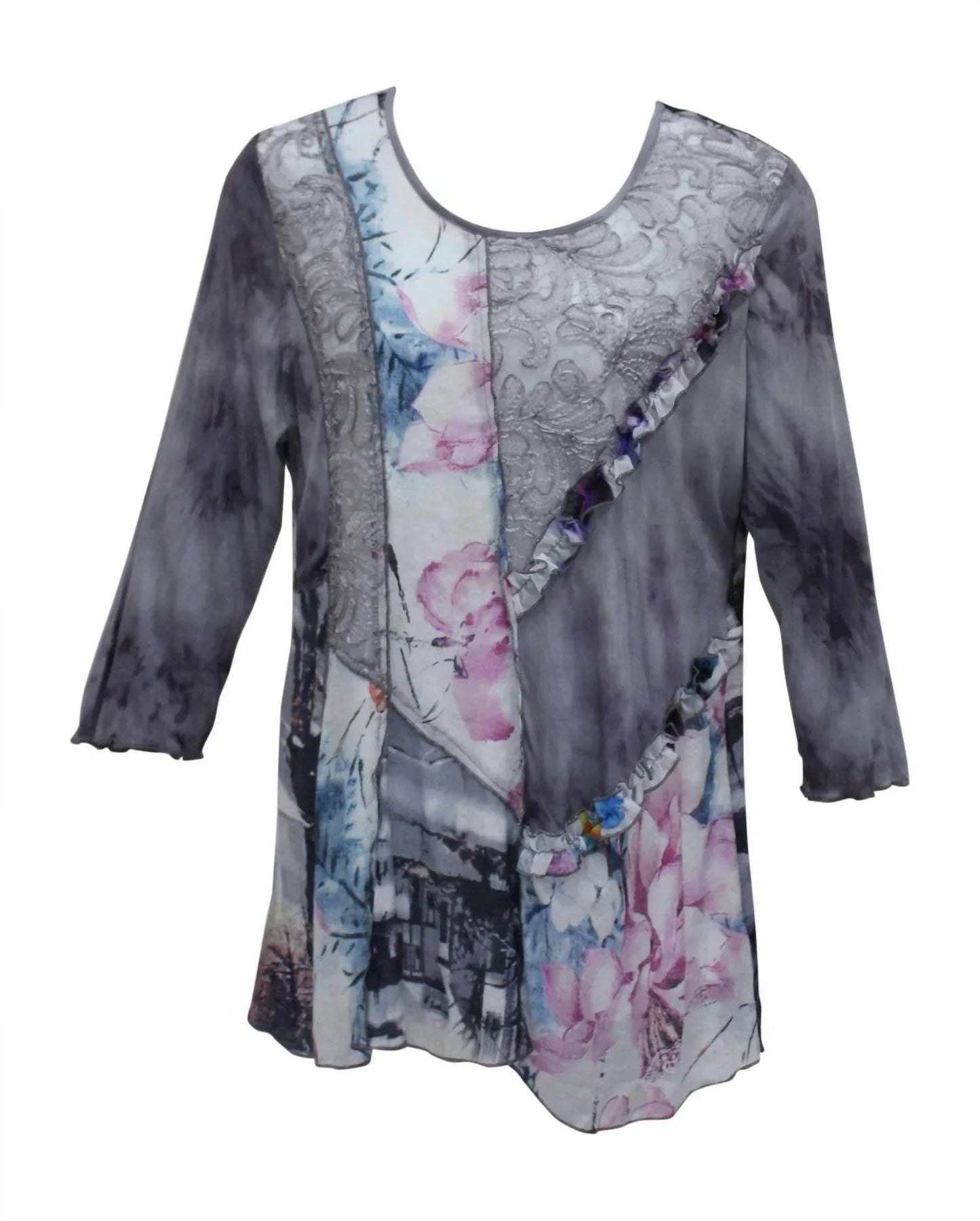 Women's Floral & Ruffle Tunic
