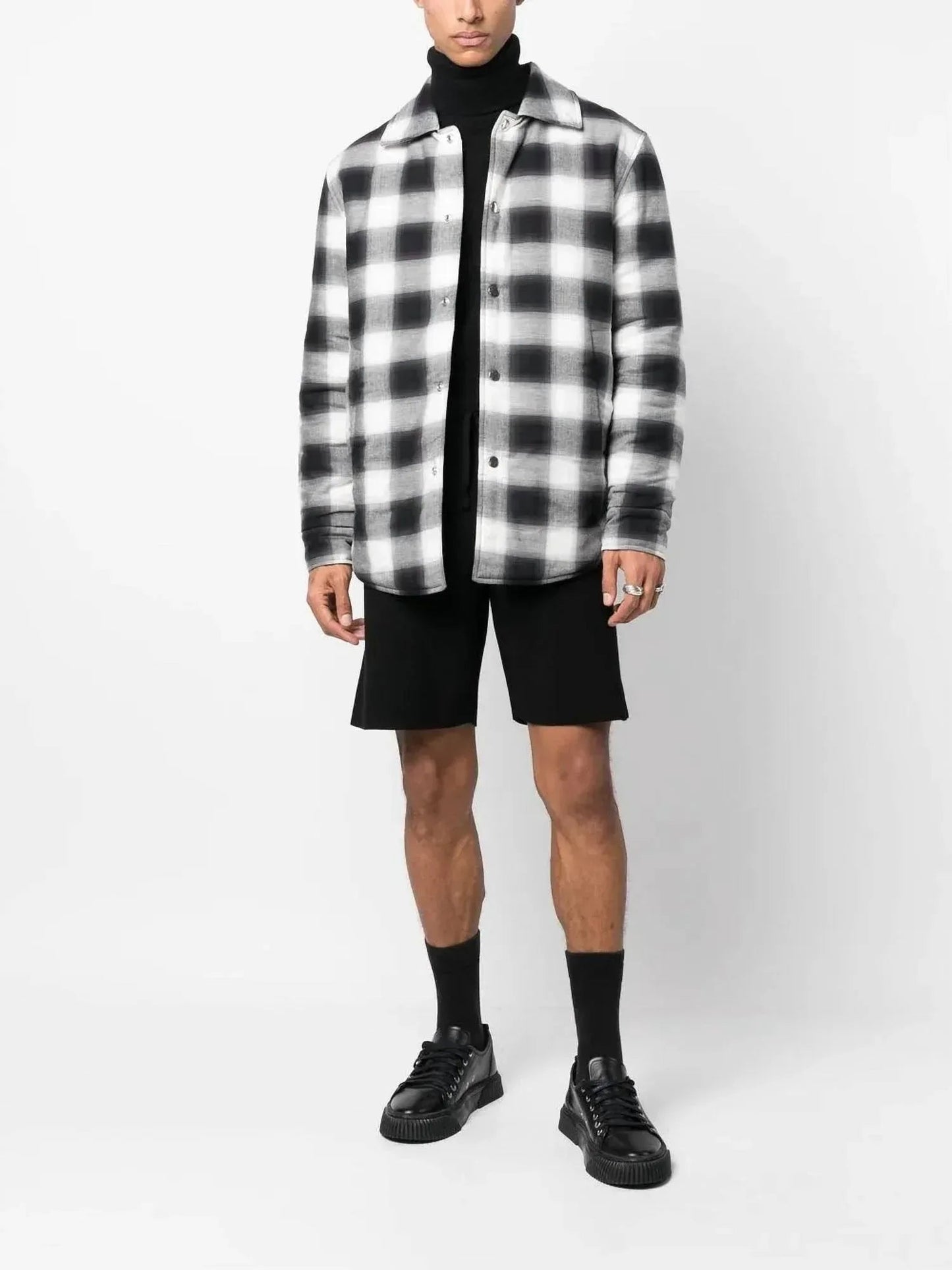 Grunge-Hemdjacke mit Karomuster