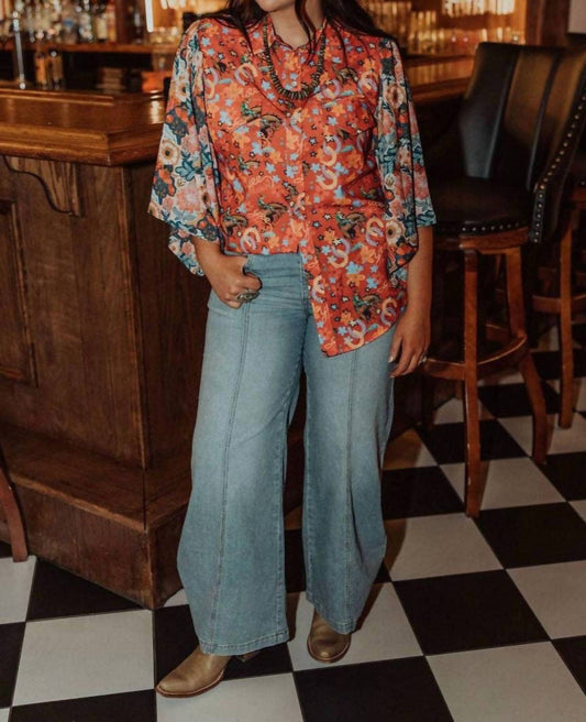 Yeehaw Button Front Blouse