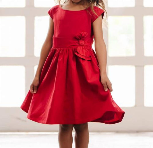 Bio-Partykleid mit Kappärmeln und Schleifengürtel für Kinder