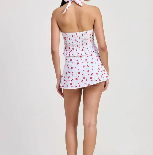 Damen Minirock mit Beeren und Kirschen