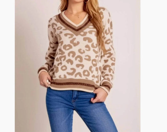 Animal Print Light Knit Winter Sweater