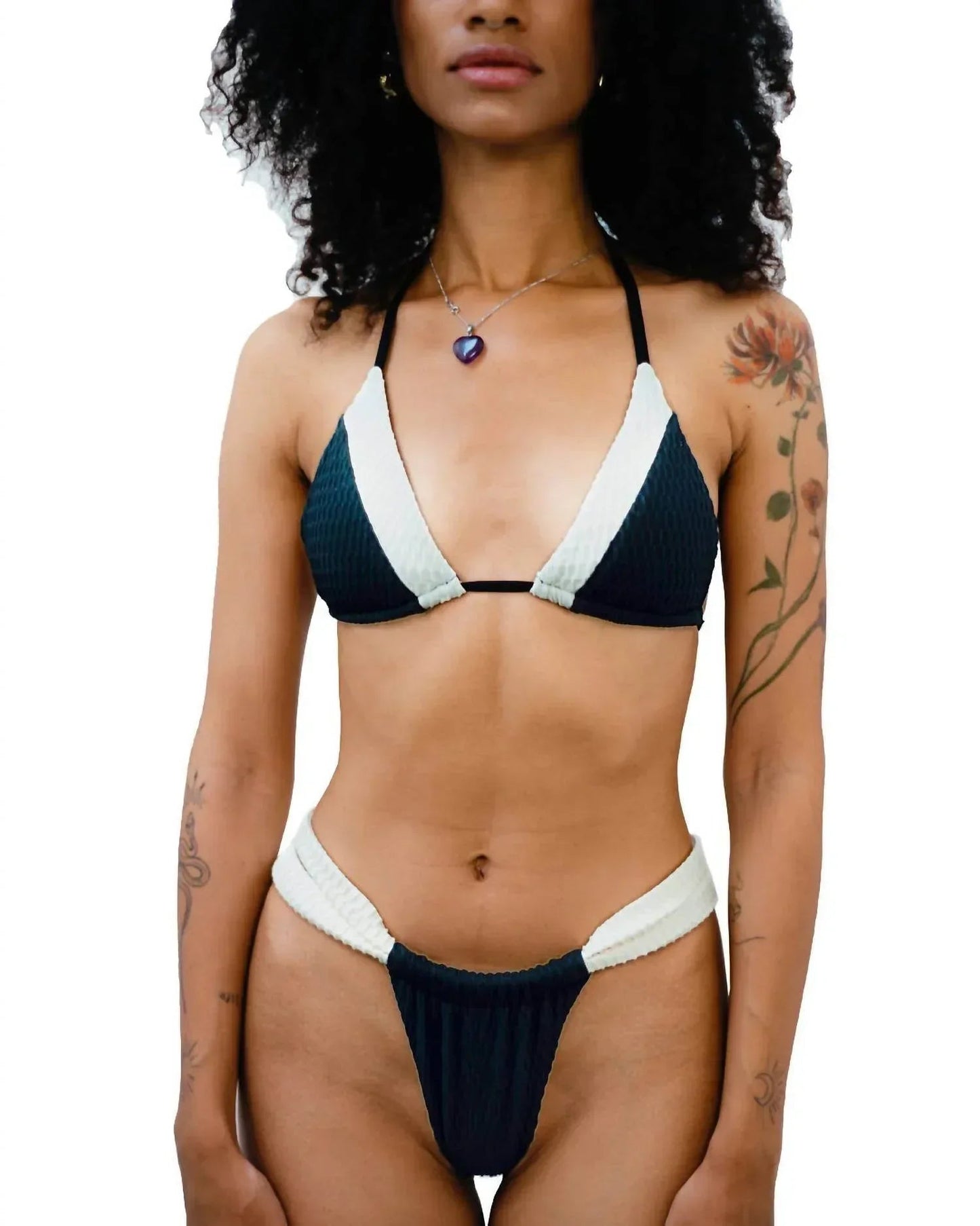 Lunar Petal V-Cut Bikinihose Night Flower Elegance