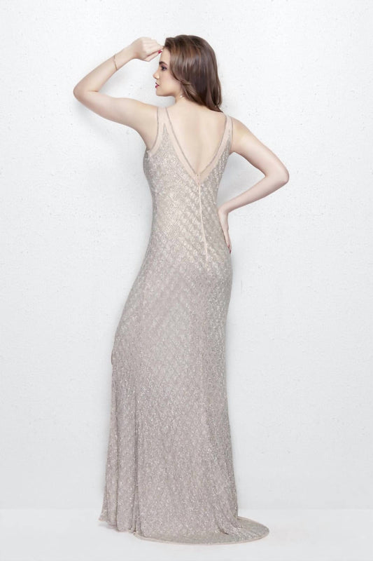 Embroidered Beaded Gown