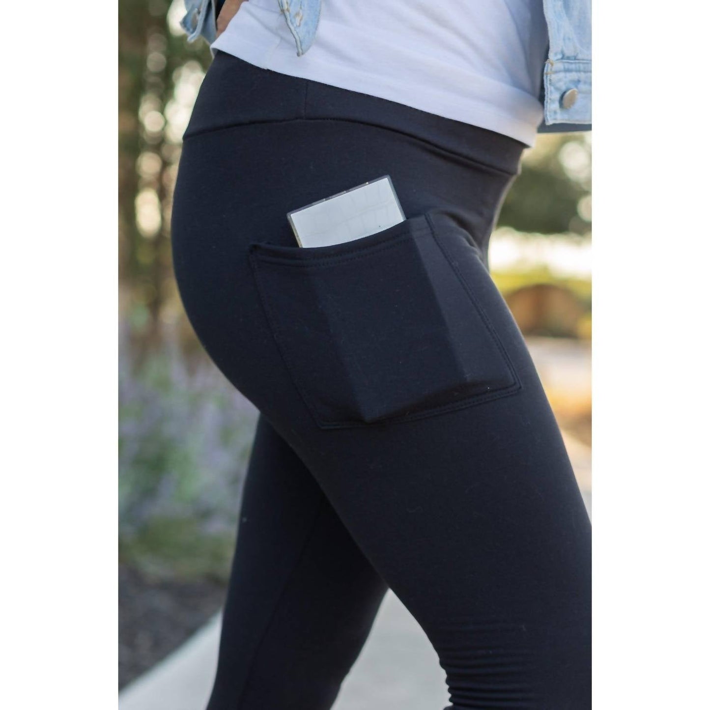 Leggings in voller Länge mit Tasche