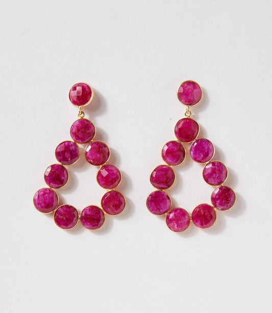 Women's Gemstone Bezel Drop Earrings